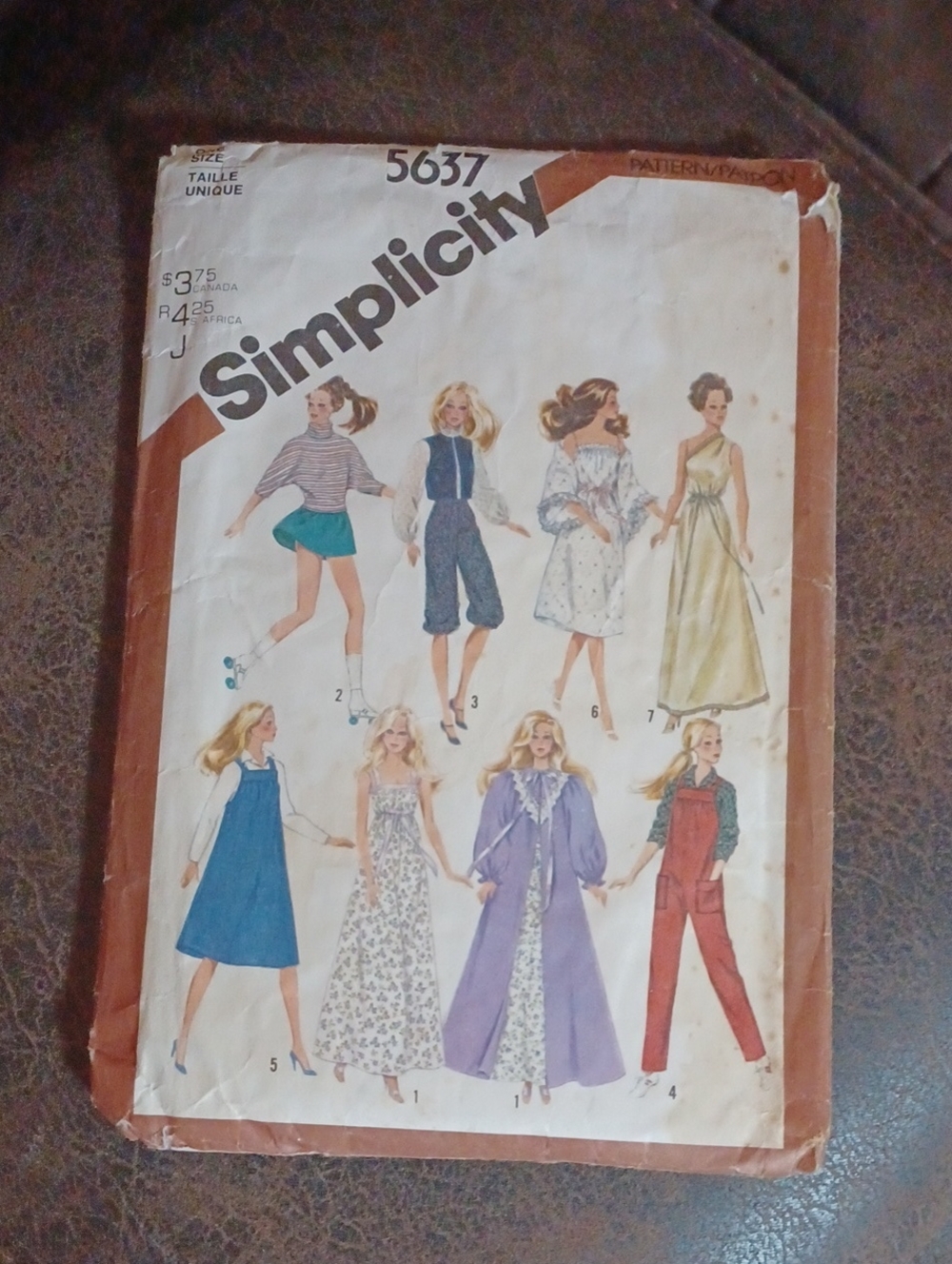 4/$30 Simplicity Sewing Pattern 5637 - Barbie Doll Size Clothes